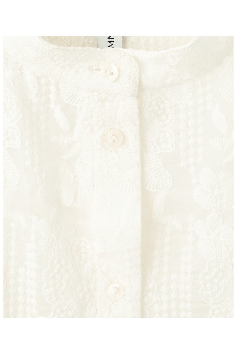 Embroidered Button-Up Top, Alternate, color, ECRU