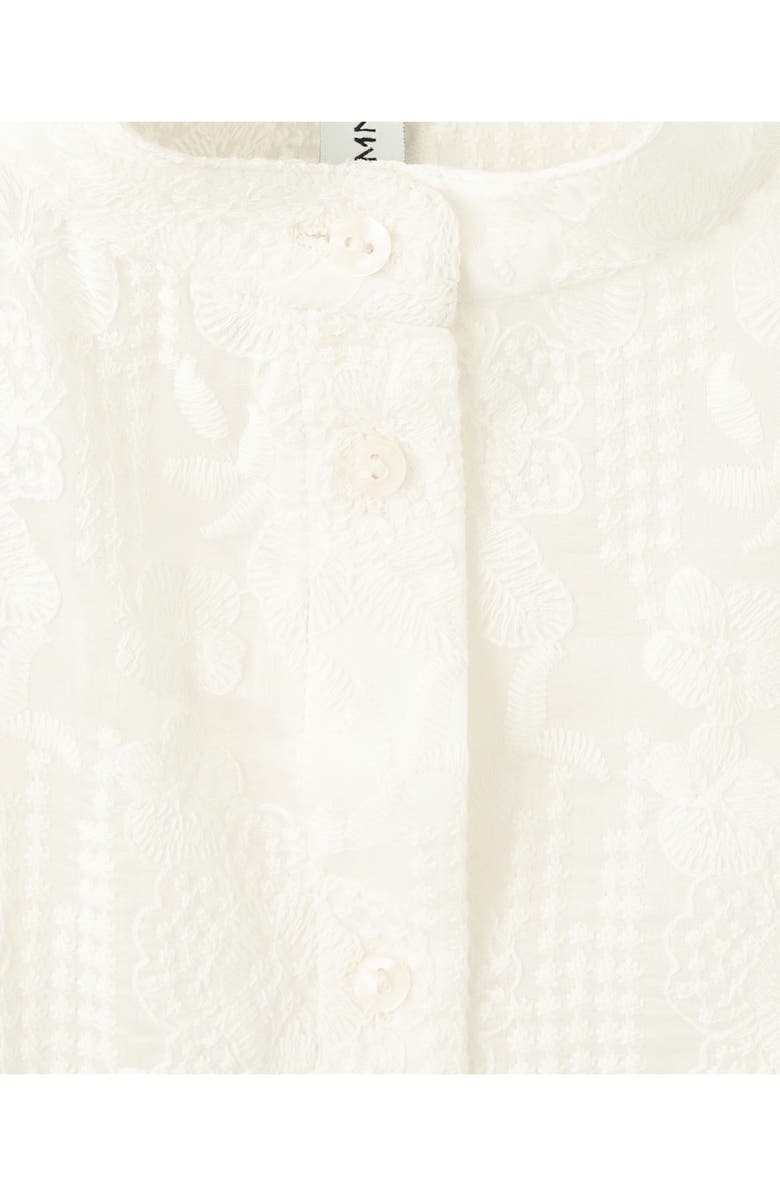 MANGO Embroidered Button-Up Top, Alternate, color, Ecru