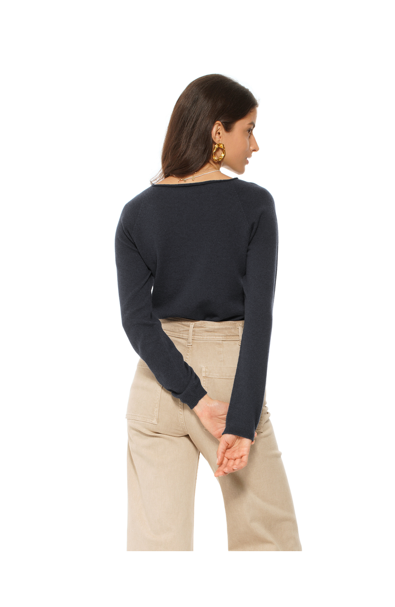 Monticelli Cashmere Ultralight Cashmere Raglan Crew Neck Sweater, Alternate, color, Charcoal