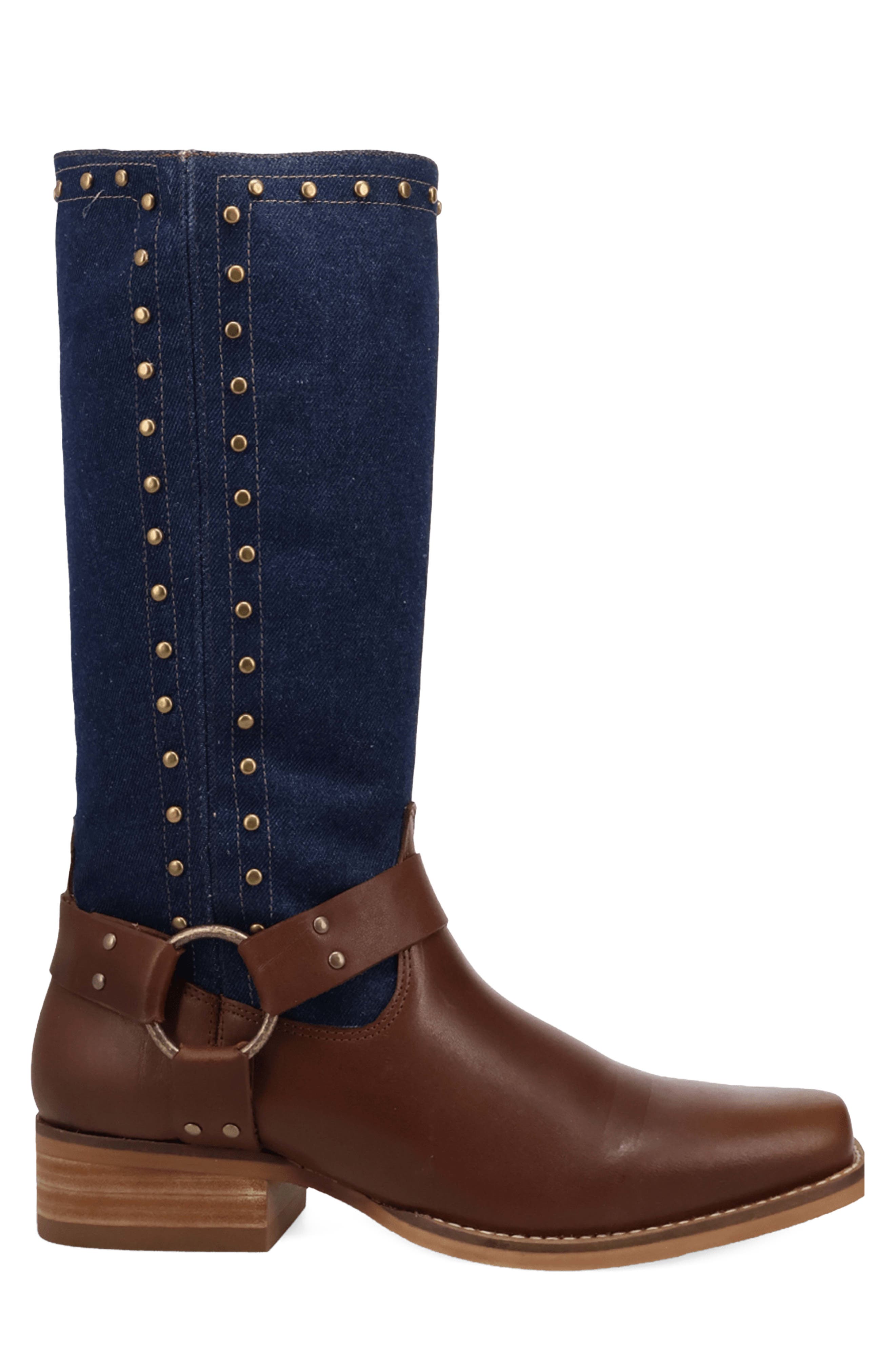 True Denim Harness Boot, Alternate, color, BROWN