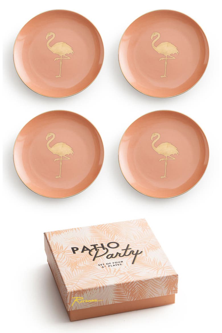 Flamingo Appetizer Plates, Alternate, color, PINK