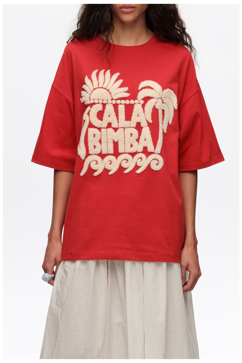 Toweling Logo T-Shirt, Main, color, RED