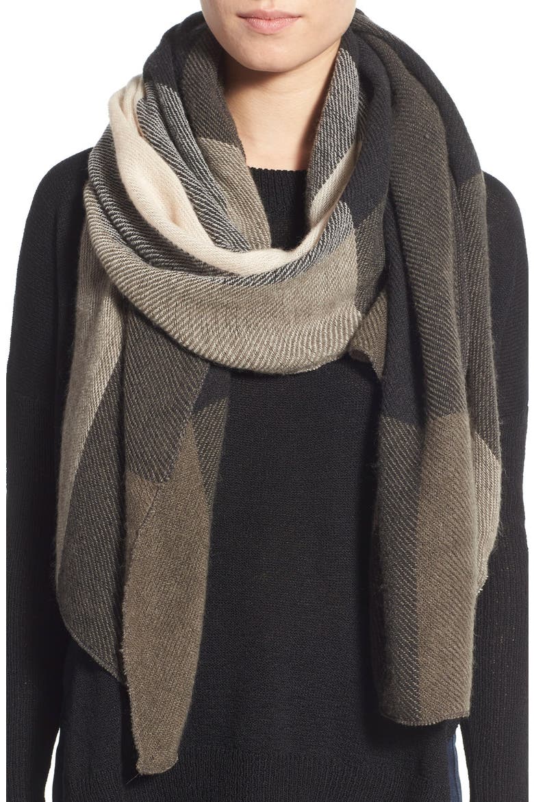 Plaid Scarf, Main, color, BLACK MULTI