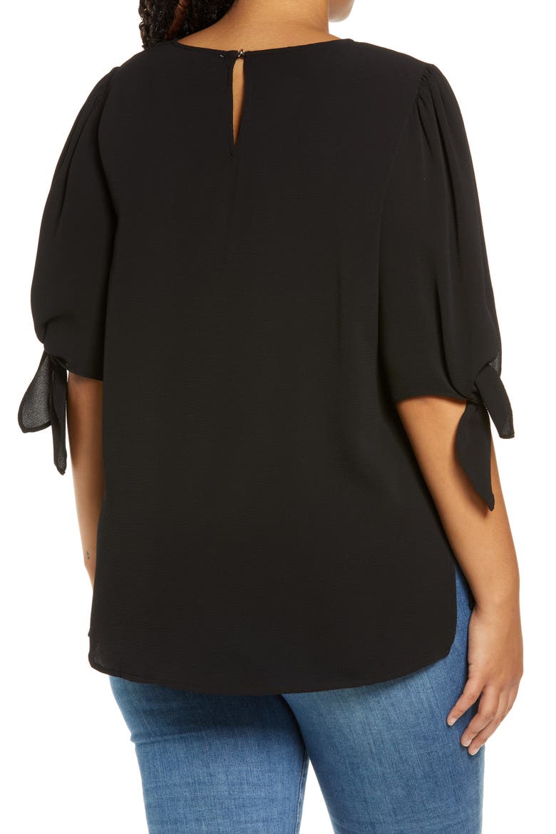 Tie Sleeve Blouse, Alternate, color, RICH BLACK