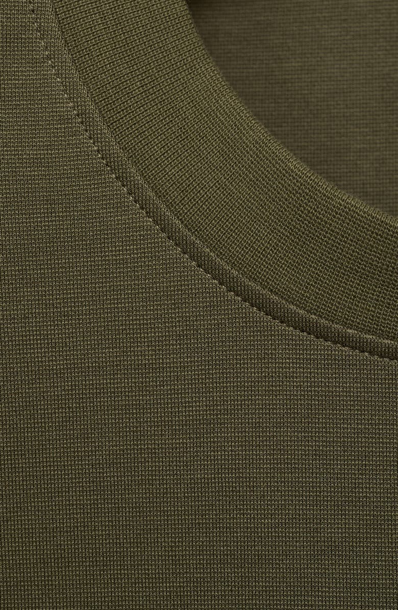 MANGO Relaxed Fit Heavyweight Cotton Blend T-Shirt, Alternate, color, Khaki Green