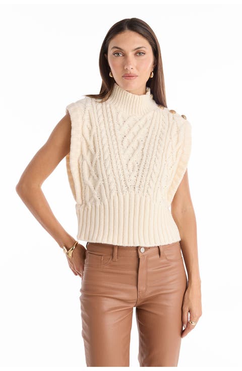 Raina Cable Knit Button Sweater