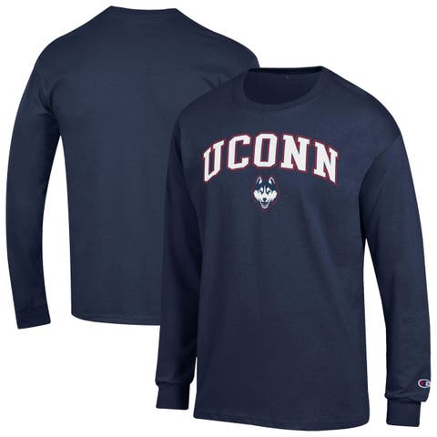 Men's Champion  Navy UConn Huskies Arch Over Logo Long Sleeve T-Shirt