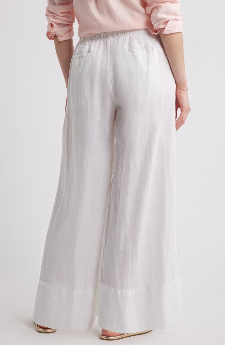 Caslon<sup>®</sup> Wide Leg Linen Pants, Alternate, color, White