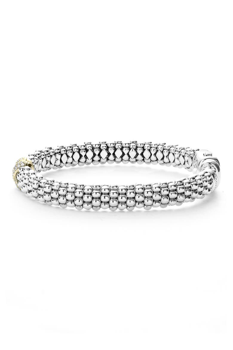 Diamond Lux Single Station X Bracelet, Alternate, color, SILVER/ GOLD