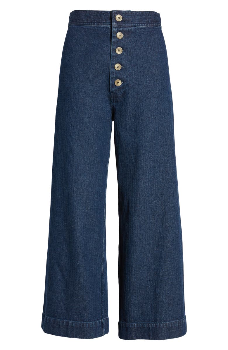 THE ODELLS Sailor High Waist Crop Wide Leg Jeans, Alternate, color,