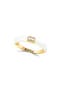 14K Yellow Gold Enamel & White Sapphire Ring - 0.13 ctw