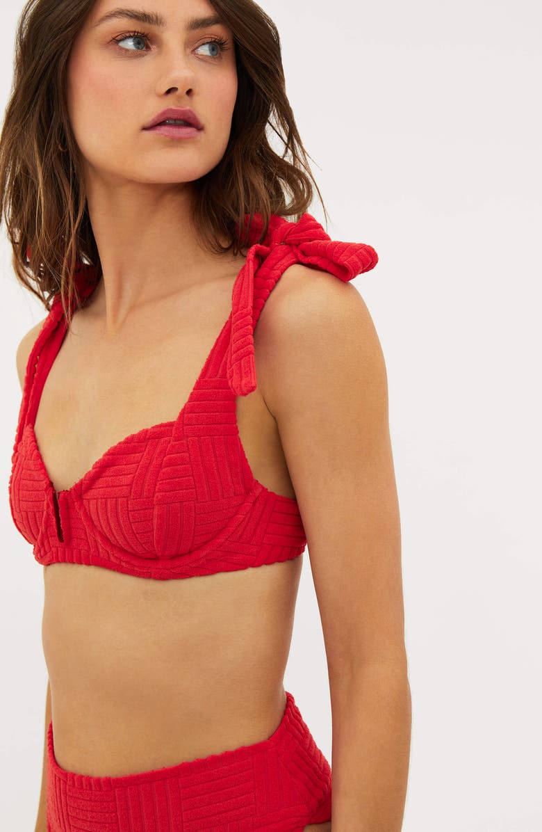 Beach Riot Blair Underwire Bikini Top, Alternate, color, Red Terry
