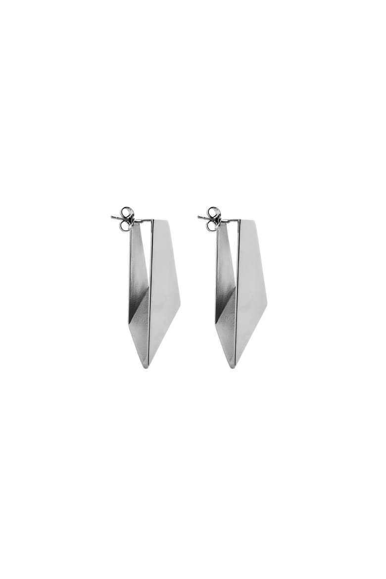 Oblique Earrings, Alternate, color, Silver