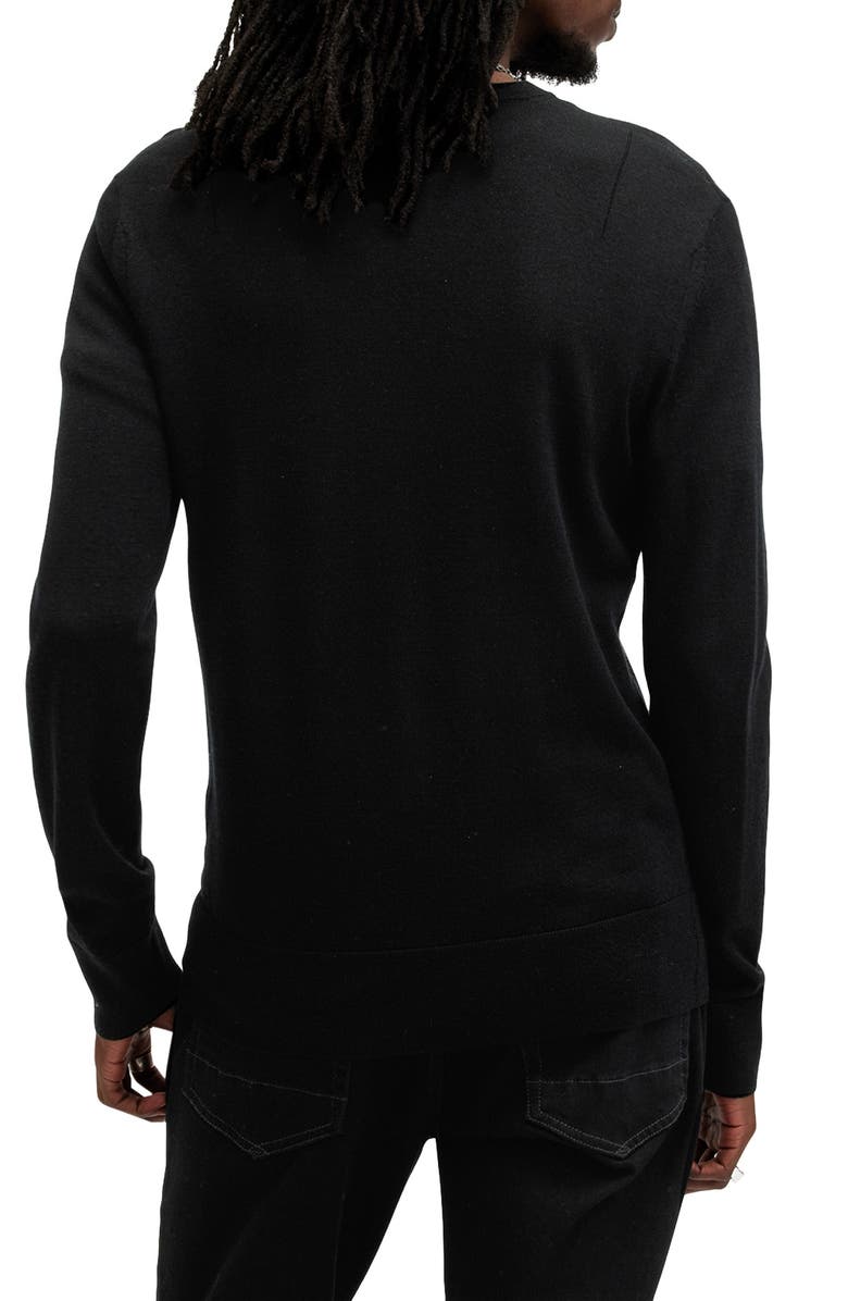 AllSaints Mode Merino Wool Crewneck Sweater, Alternate, color, Black