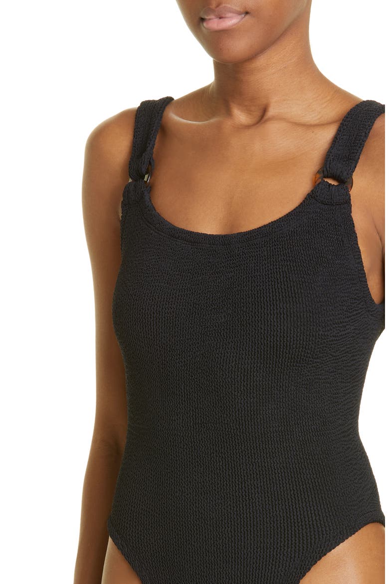 Domino One-Piece Swimsuit, Alternate, color, BLACK