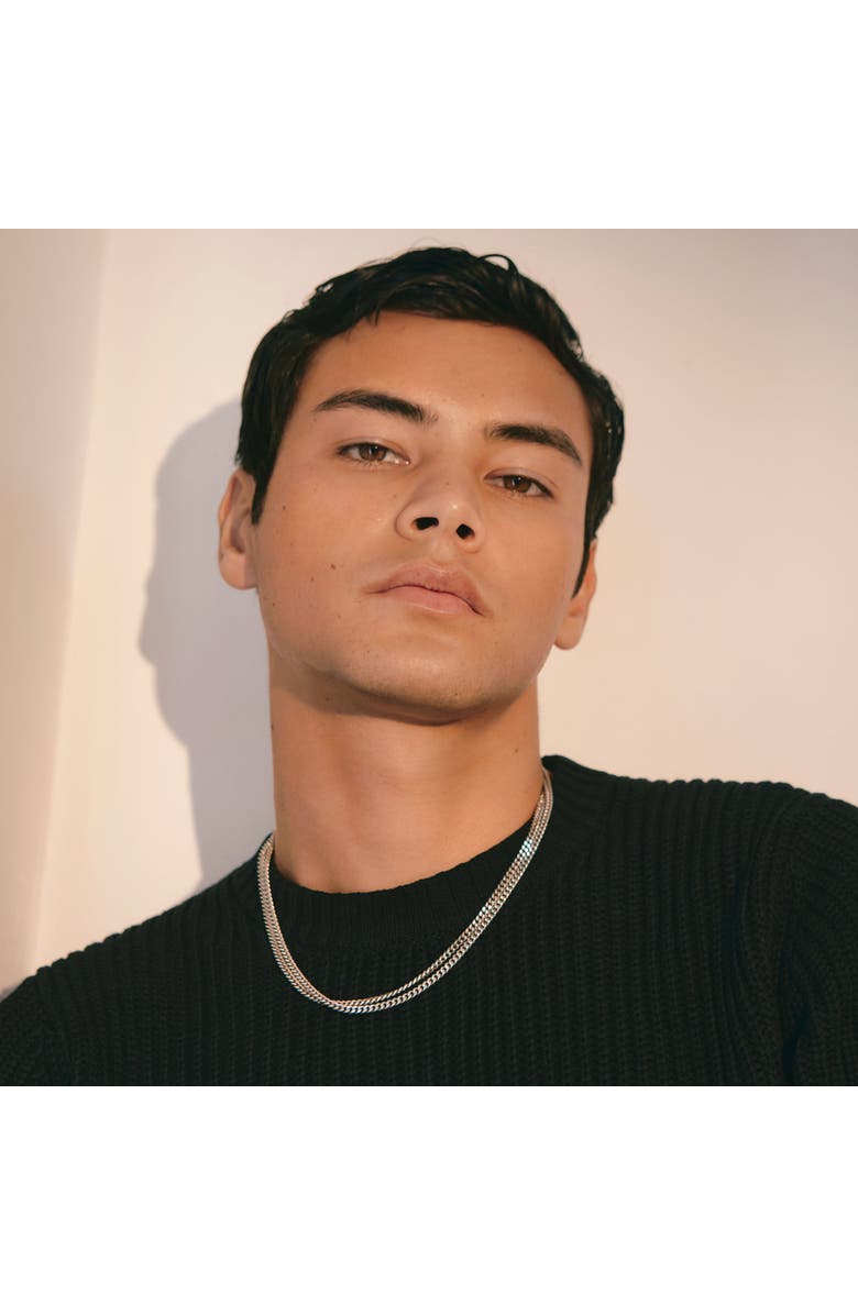 LOUPN Thin Cuban Chain Necklace, Alternate, color, Silver