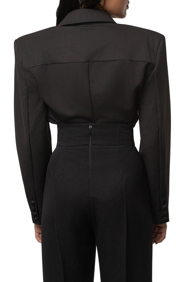 Dominica Structured Bodysuit, Alternate, color, Black