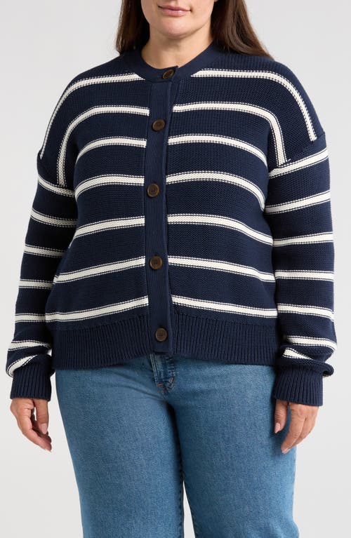 CASLON CASLON® STRIPE PIMA COTTON CARDIGAN
