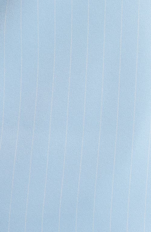 Tahari Asl Pinstripe Ruched Sleeve Blazer In Ice Blue