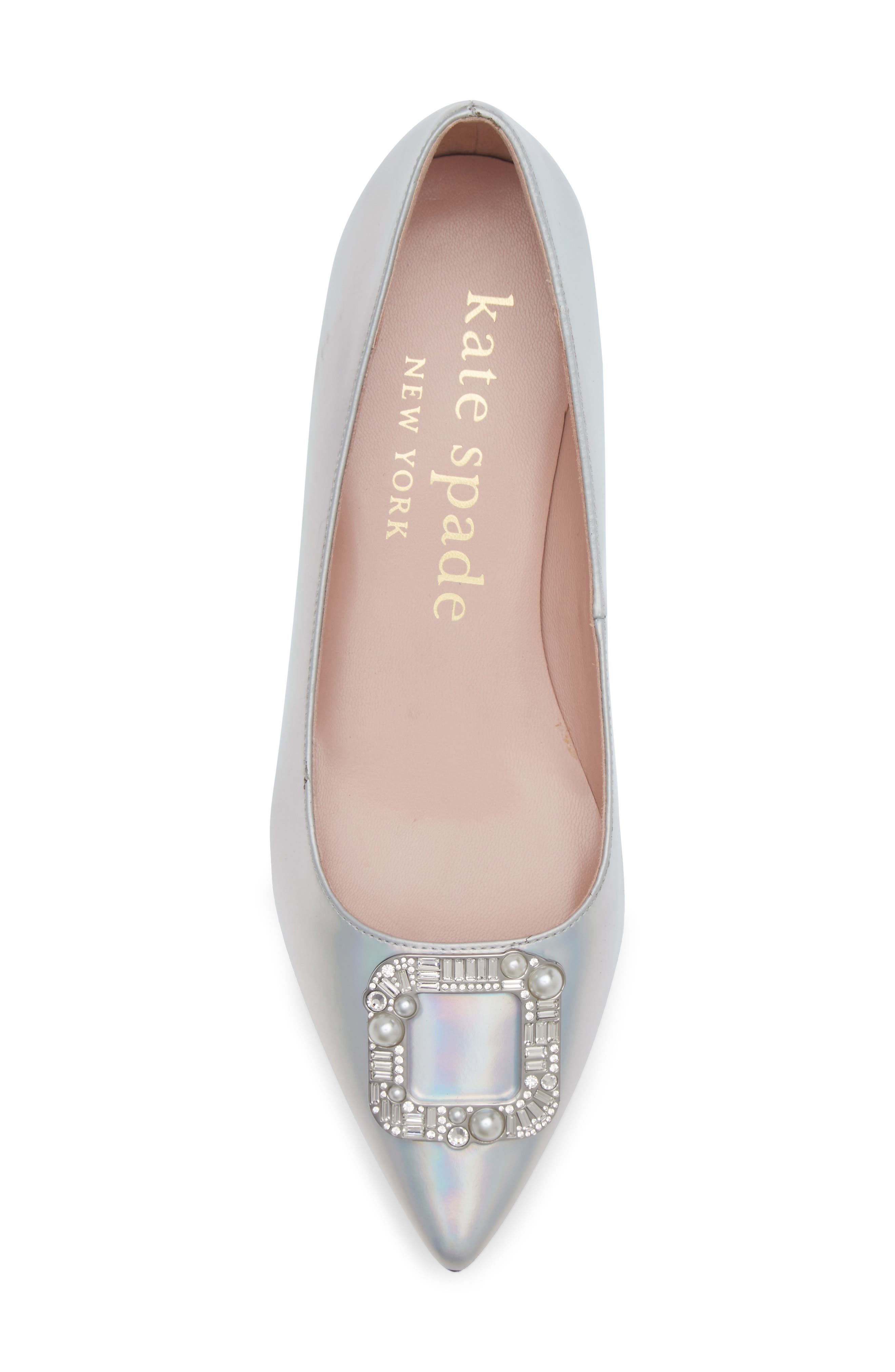 Kate Spade New York buckle up pointed toe pump, Alternate, color, Iridescent