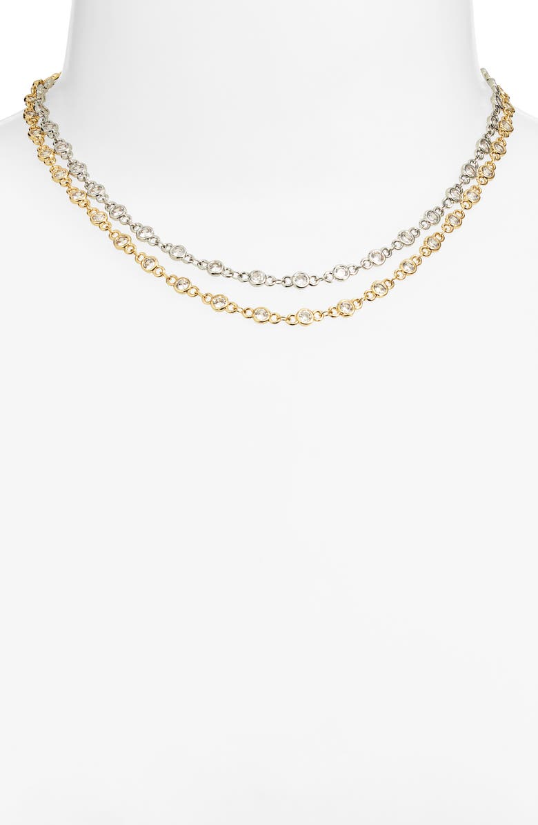 VIDAKUSH Duotone Layered Choker Necklace, Main, color, Gold/ Silver