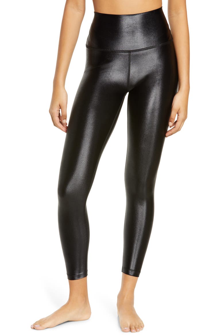 High Waisted Midi Legging, Main, color, BLACK