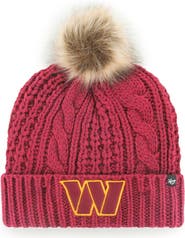 '47 Women's '47 Burgundy Washington Commanders Logo Meeko Cuffed Knit Hat with Pom
