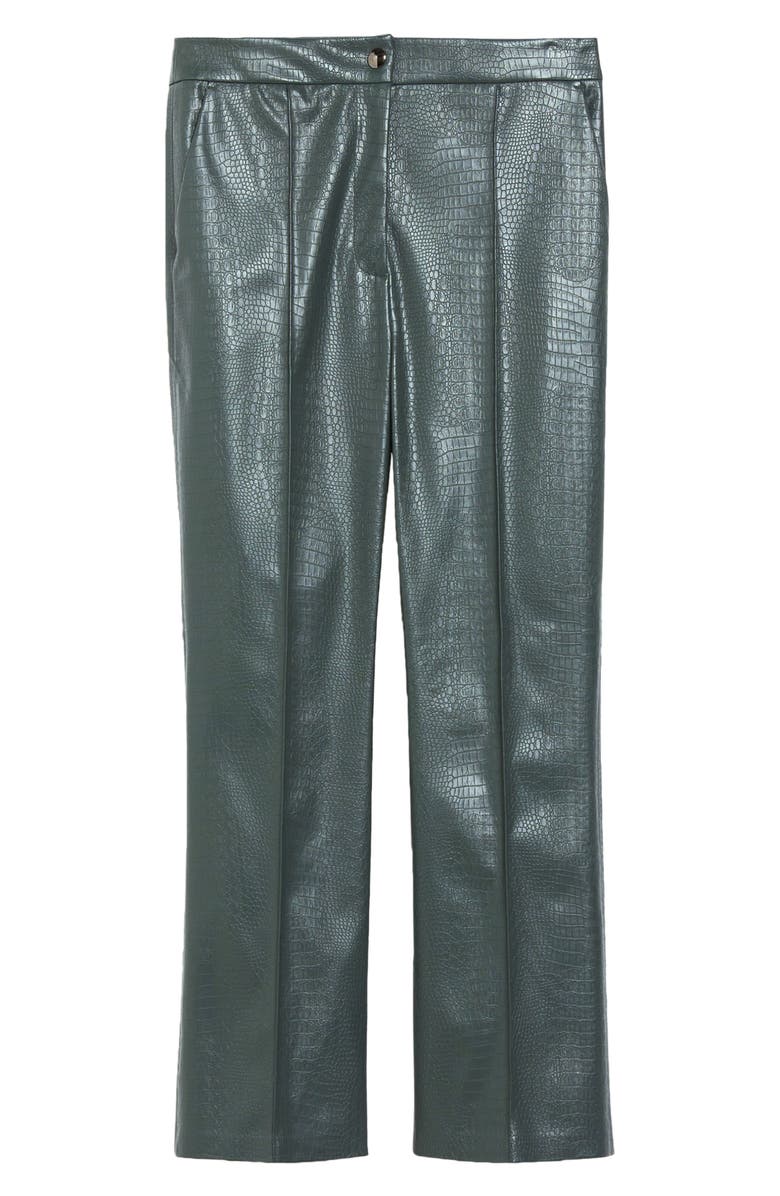 Max Mara Leisure Queva Croc Embossed Crop Faux Leather Pants, Alternate, color, 