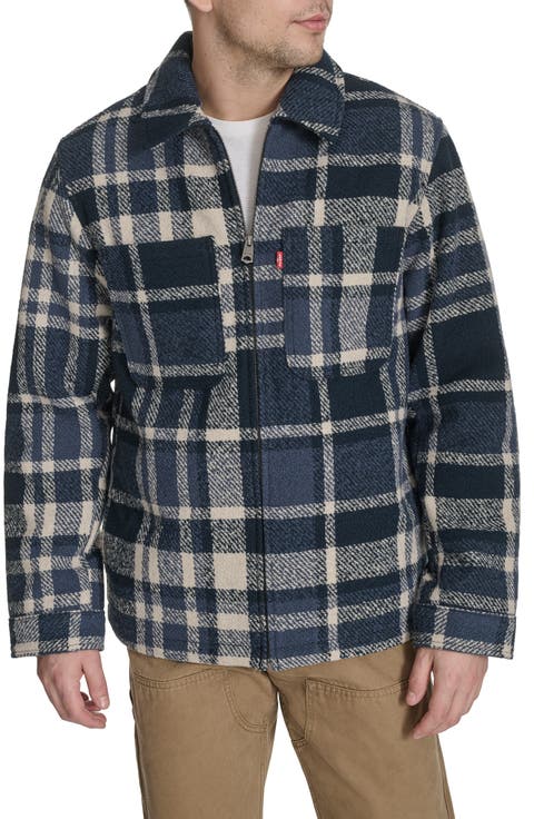 Zip Front Plaid Shacket
