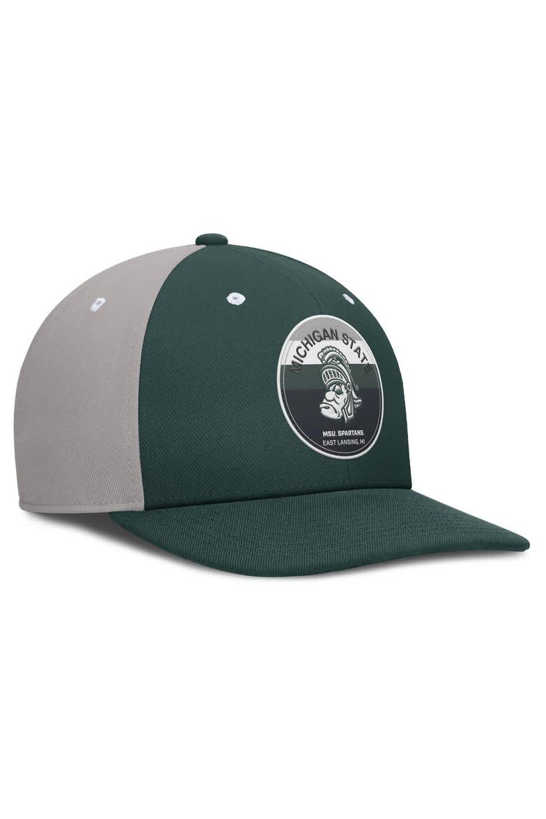 Men's Nike Green/Gray Michigan State Spartans Prep Pro Performance Snapback Hat, Alternate, color, Green