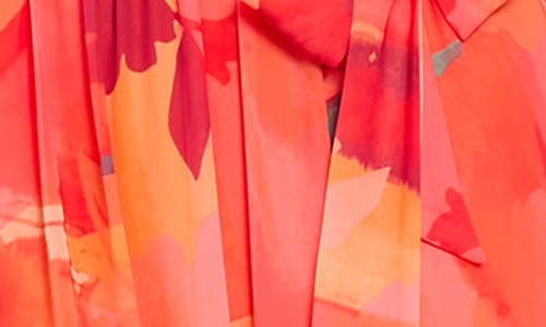 London Times Crossover Halter Neck Chiffon Maxi Dress
