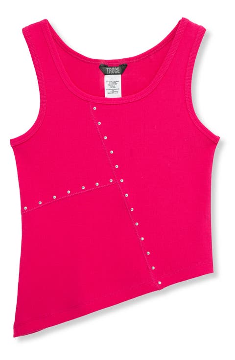 Kids' Rib Stud Accent Cotton Tank (Big Kid)