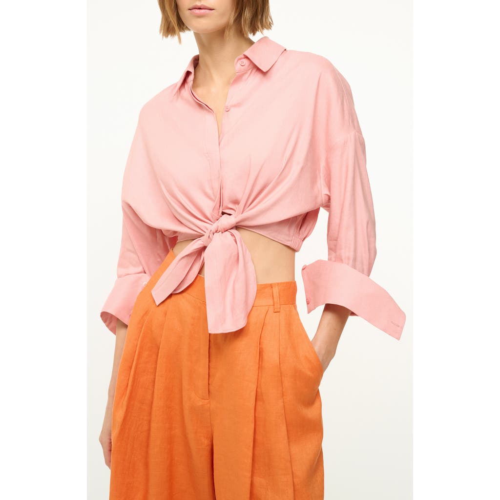 STAUD STAUD LISA LINEN BUTTON-UP SHIRT