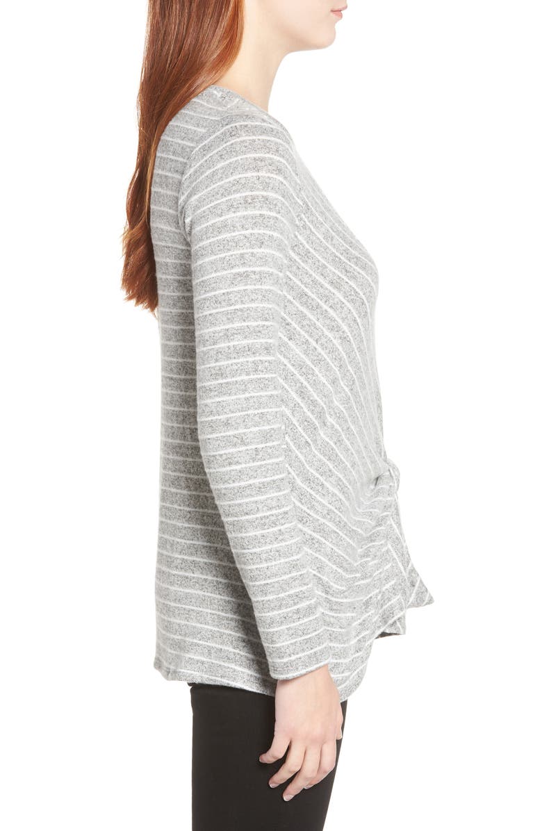 GIBSONLOOK Gibson x Living in Yellow Lou Tie Front Fleece Sweater, Alternate, color,