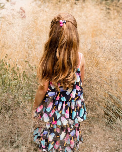 Deux Par Deux Little Girl's Printed Tiered Dress Ice Lollipops And Black In Ice Lollipops And Black