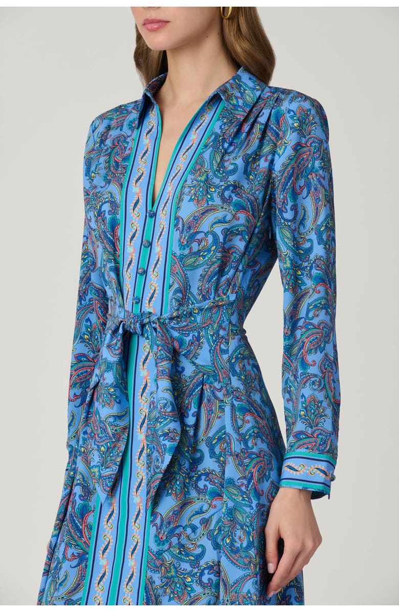 Shoshanna Adair Pelotas Border Paisley Dress, Alternate, color, Blue Multi