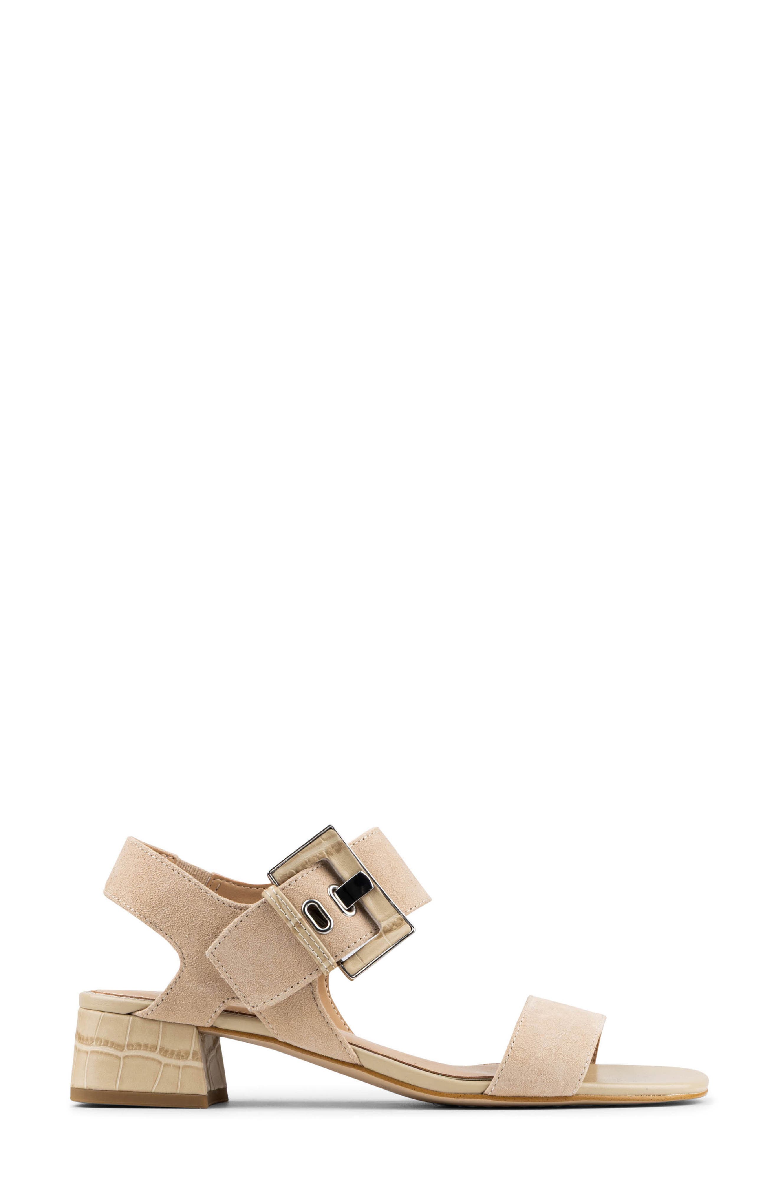 Croc Embossed Heel Sandal, Alternate, color, ALMOND