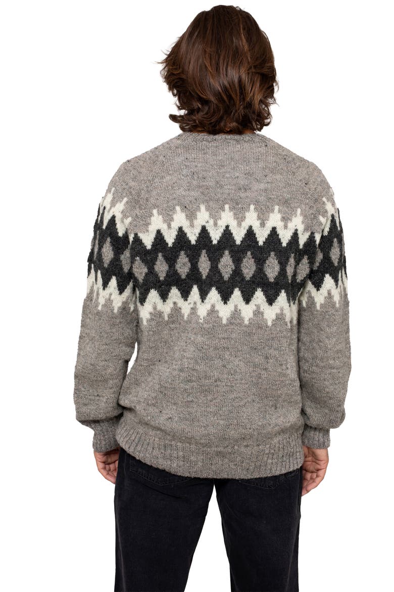 British Wool Fair Isle Sweater, Alternate, color, OATMEAL FLECK