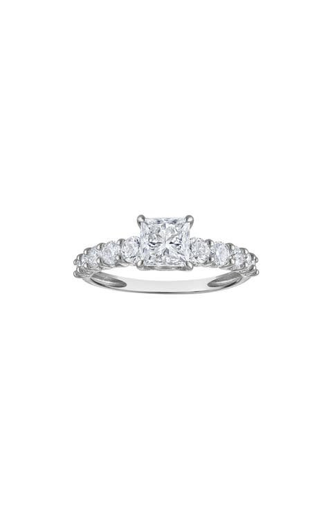<p>10K Gold Princess-Cut Lab-Grown Diamond Ring</p>