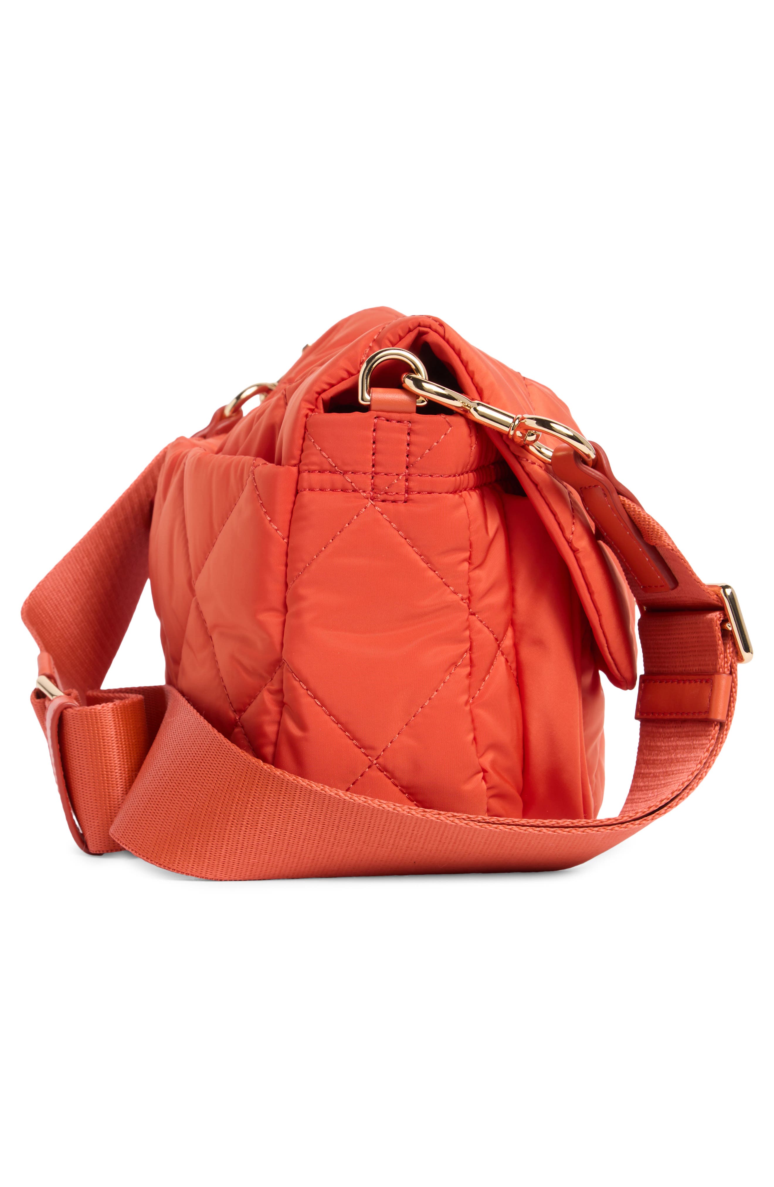 Marc Jacobs Quilted Nylon Utility Messenger Bag, Alternate, color, Sunset
