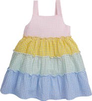 Magnetic Me Kids' Gingham Colorblock Tiered Sundress