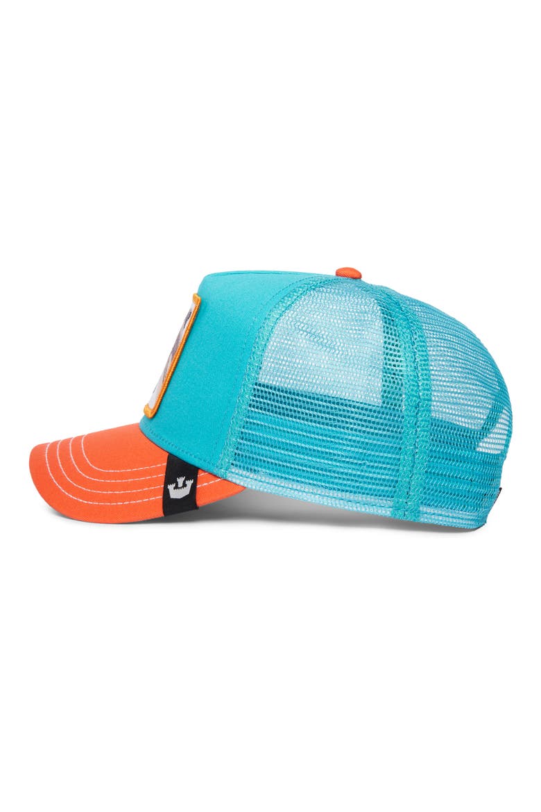The Player Dolphin Trucker Hat, Alternate, color, TURQUOISE