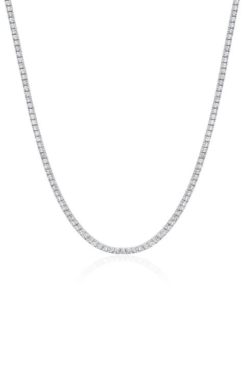 Round Cubic Zirconia Tennis Necklace