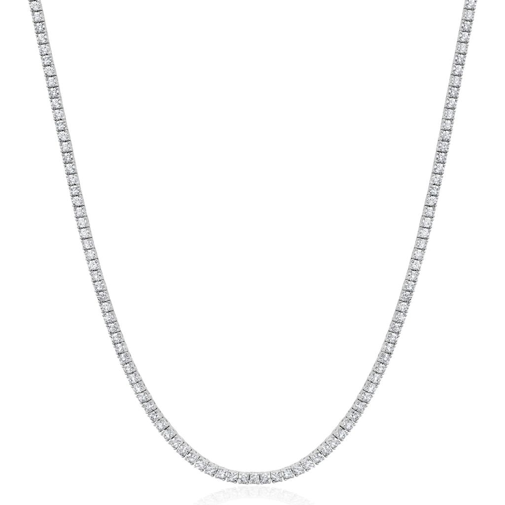 Crislu Round Cubic Zirconia Tennis Necklace In Silver