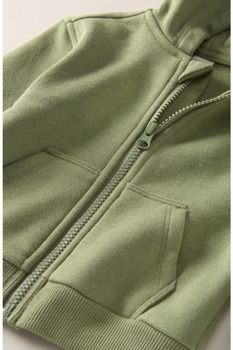 Kids' Zip-Up Fleece Hoodie, Alternate, color, OLIVE ACORN