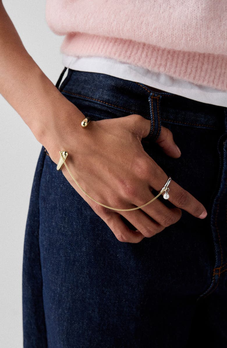 Kate Spade New York chain reaction ring chain & cuff set, Alternate, color, 