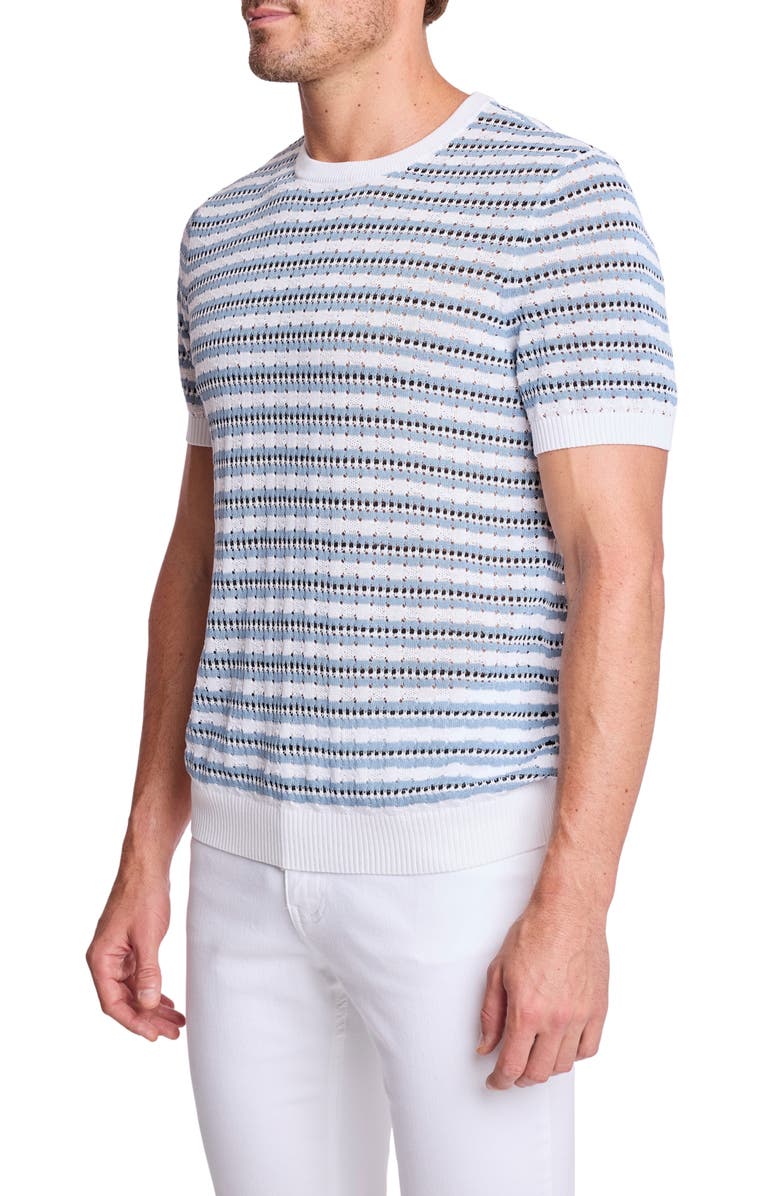 PAISLEY & GRAY Stripe Short Sleeve Knit T-Shirt, Alternate, color, Dusty Blue Stripes