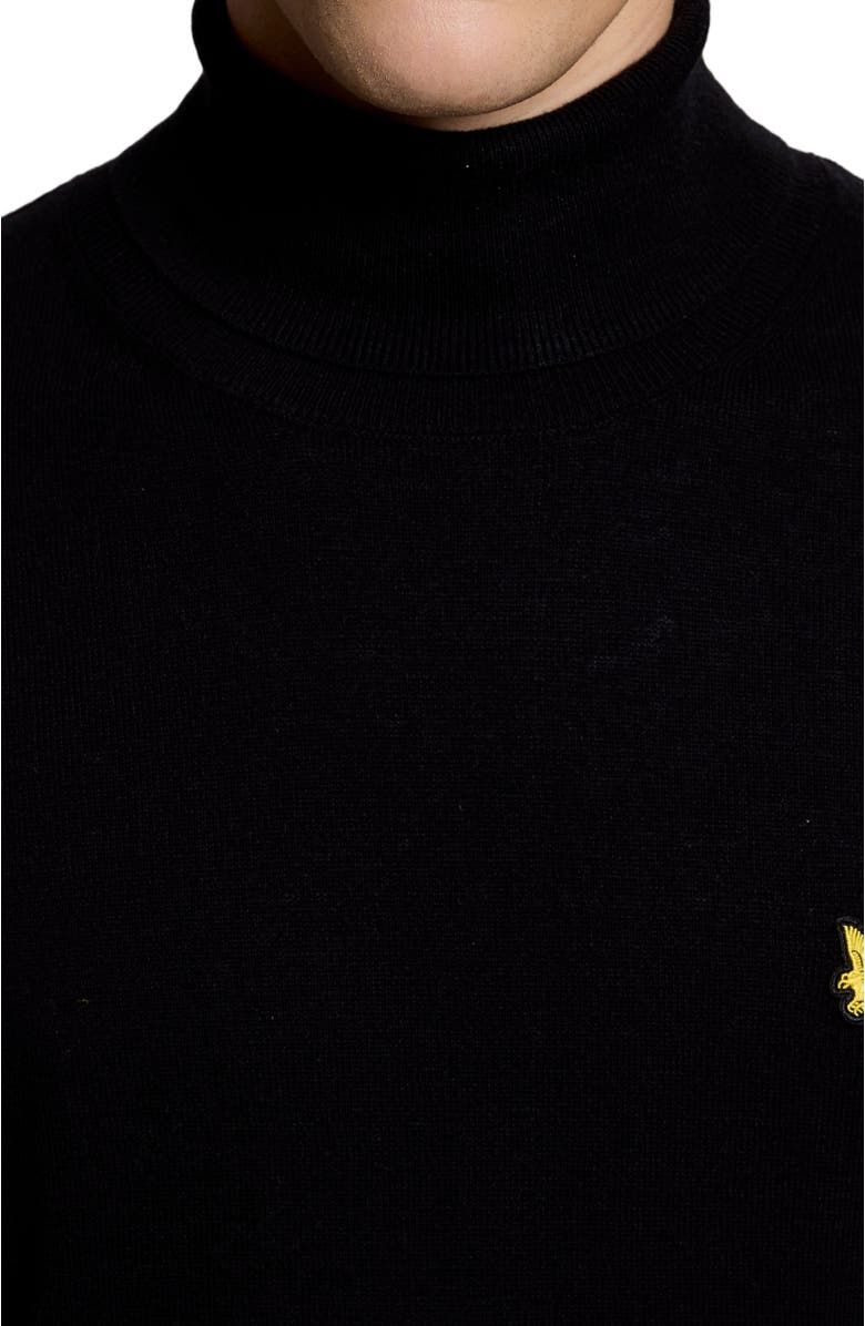 Lyle & Scott Cotton Merino Turtleneck Sweater, Alternate, color, Jet Black