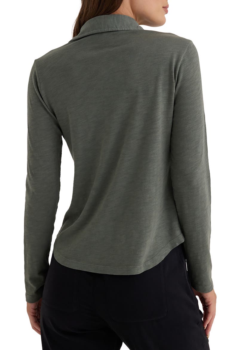 Cotton Knit Button-Up Shirt, Alternate, color, FERNWOOD