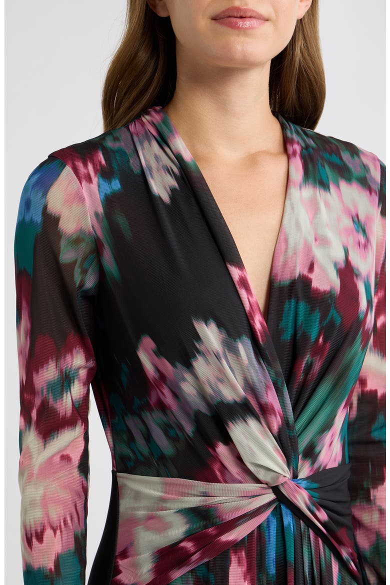 Twist Front Maxi Dress, Alternate, color, DEEP JADE MULTI